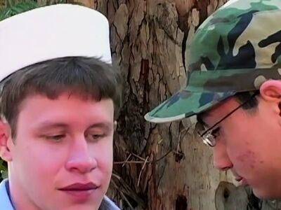 Frankie - Uniformed army recruits Justin Lake and Frankie Chan breed - drtuber.com