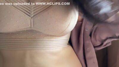 Joi. Mistress Lara Touches Her Big Natural Tits In Bra - hclips.com