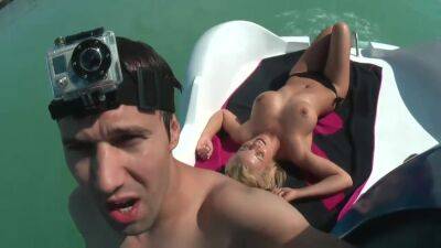 Hot Blonde Big Sexy Tits Threesome Sex On Pedal Boat - upornia.com