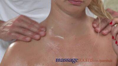 Natural big tits are oiled and massaged as foreplay to a fuck - sexu.com