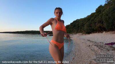 Hot Model Dances With Fire At Sunset - upornia.com