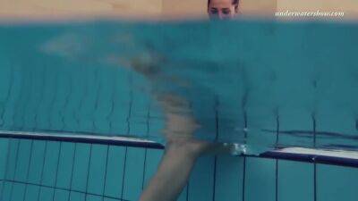 Russian Girl Swims Nude While Stripping In The Pool - hclips.com - Russia