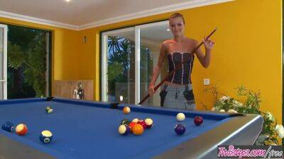 Carina - Euro teen Suzie Carina spreads her pussy on the pool table - sexu.com - Czech Republic