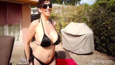 Busty Whore In Sexy And Black Bikini Get Hot Outside The Pool! 6 Min - Thick Legs, Jay Dee And Sara Jay - hclips.com