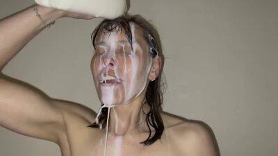 Milk Shower - Cold Freezing Milk Poured Over My Naked Body - hclips.com