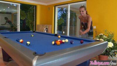 Carina - Euro teen Suzie Carina spreads her pussy on the pool table - sexu.com - Czech Republic
