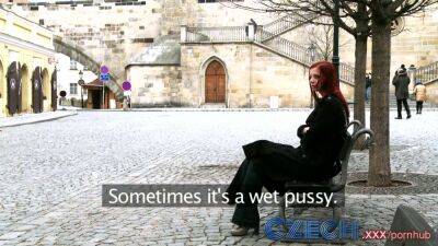 Redhead sex addict takes girl off the street - sexu.com - Czech Republic