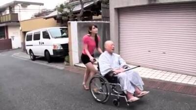 Young blonde gives blowjob and titjob to old guy - icpvid.com - Japan