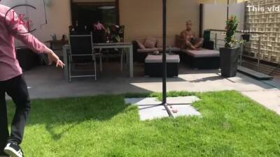 Neighbor Caught In The Garden Stretching! - hclips.com