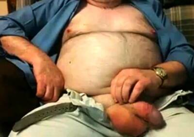Hairy Grandpa Bear Fondling His Cock - icpvid.com