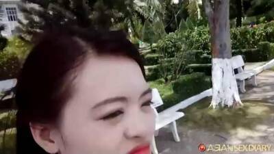 Petite Vietnamese brunette with a big smile is moaning from pleasure while getting fucked from behnd - sunporno.com - Vietnam