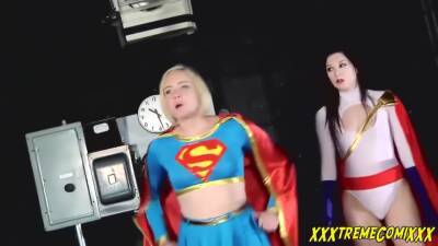Superheroines Supergirl And Power Girl Turned Into Lesbian - Caroline Cross - hclips.com