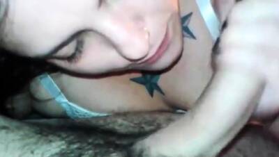 Tatted chick sucks and takes cum in her mouth - icpvid.com
