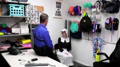 Pervy officer fucking this Amish shoplifter at the backroom - drtuber.com
