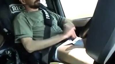 Str8 French trucker jerks his cock while driving - nvdvid.com - France