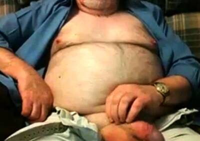 Hairy Grandpa Bear Fondling His Cock - icpvid.com