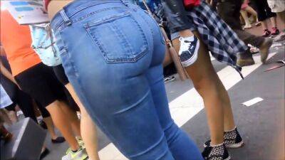 Nice latina teen ass in tight jeans - drtuber.com