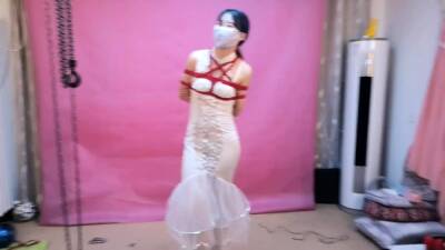 Chinese bondage - Hogtied in bride's dress - drtuber.com - Japan - China
