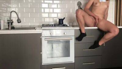 Not At Home - Single Wife Masturbates In The Kitchen While Her Husband Is Not At Home - hclips.com