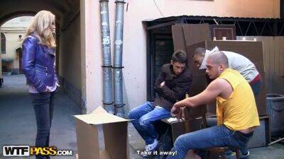 Hot blonde caught and rammed in an abandoned house - sunporno.com