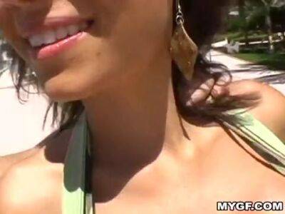 Naughty dude fingers his gf in public and fucks her good at home - sunporno.com