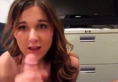 Busty girl deepthroats and make him cum with her tits - drtuber.com