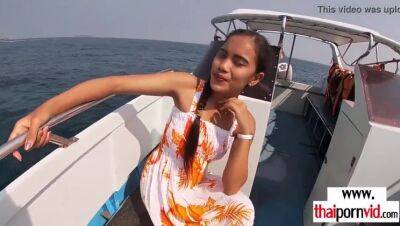 Skinny amateur Thai teen Cherry fucked on a boat outdoor in doggystyle - xxxfiles.com - Thailand - county Cherry