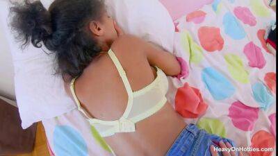 Ebony teen with huge black tits gives amazing POV titjob - Addisson - sunporno.com