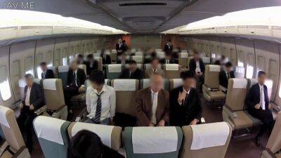 Japanese stewardesses seduce their horny passenger on the plane - sunporno.com - Japan