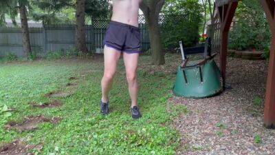 Mowing Grass Topless (head Unfortunately Cut Off) - upornia