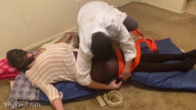Sexy Foot Fetish Girl Patient In Medical Restraints And Spitmask By A Teasing Doctor Part1 - hclips.com