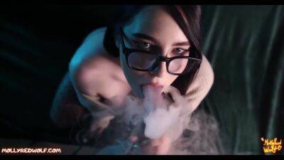 Girl In Glasses Smokes And Sucks Big Cock While I Cunnilingus Her In 69 Position - Molly Redwolf - upornia.com