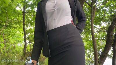 Secretary Roughly Used Outdoors In Woods - Business-bitch - hclips.com