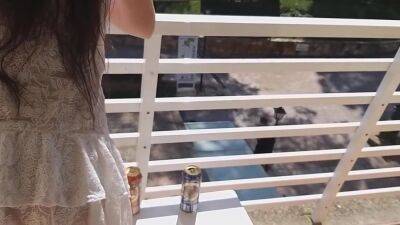 Up Dress No Panties At Hotel Balcony # Public Pussy Tanning And Watering - upornia.com