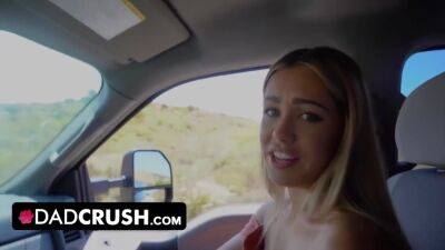 Alina Lopez - Blonde Stepdaughter Give Perv Stepdad A Sloppy Blowjob In The Car With Alina Lopez And Dad Crush - upornia.com