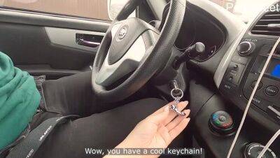 Hot blowjob in the car and cheeky pegging in a public place (bitch moans) - porntry.com