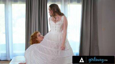 Horny Bride Cheats On Her Fiancee With Her Naughty Redhead Stepsister During Wedding Day - sexu.com