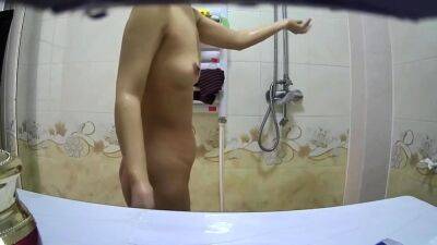 small breasted asian stepmom spied in shower - drtuber.com