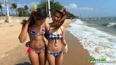 Tourist picks up two naughty Thai girls and fucks their yummy pussies - sunporno.com - Thailand
