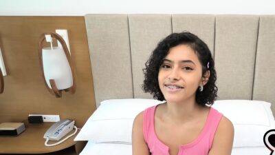 This Latina teen has braces and perfect tits - drtuber.com