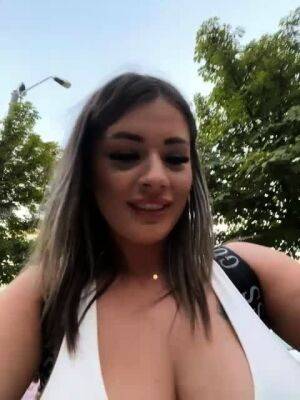 Busty brunette with big boobs rides cock - drtuber.com