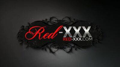 Red XXX masturbating in her black lingerie - drtuber.com