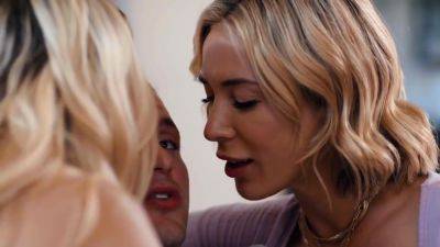Aiden Ashley - Ashley Fires - Ashley Fires, Aiden Ashley And Jay Romero - Hot Blondes In Group Sex Enjoy One Cock - hotmovs.com