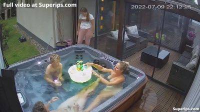 Ipcam German Nudist Family Enjoys The Jacuzzi - hclips.com - Germany