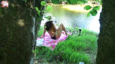 Solo Girl Exhibiting Outdoor At The River - voyeurhit.com