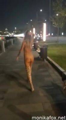Nude Monika Fox Walking Through The City At Night - Monikafox - hotmovs.com