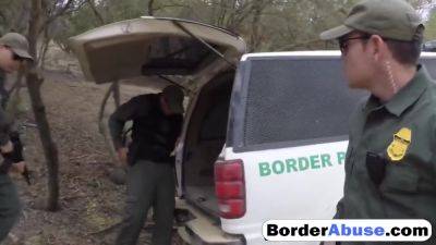 Pale Brunette Cutie Is Fucked By The Law At The Border - hclips.com