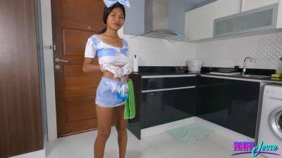 Asian Maid Cleans Cock With Ass To Mouth - AnalJesse - hotmovs.com - Thailand