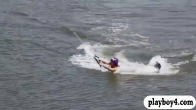 Beautiful Babes Try Out Wake Boarding While All - videomanysex.com
