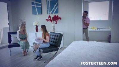 Young foster teen gets to know her new pervert Foster on fostertapes - sexu.com